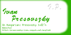 ivan presovszky business card